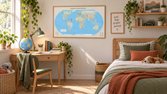 World Equal Earth Wall Map — Africa-Centred