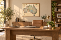 Australia Executive Antique Style National Geographic 1000 x 898mm Wall Map