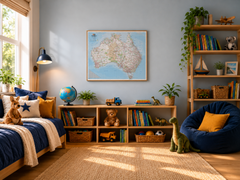 Australia Hema 750 x 625mm Handy Canvas Wall Map