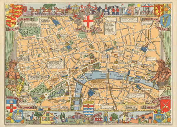 Children's Wall Map of London 1924