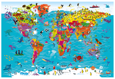 Children's World Wall Map by Collins