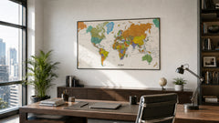 Contemporary World Wall Map 1270 x 724mm 2026