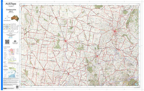 Cootamundra I5511 AUSTopo 1:250,000 Map