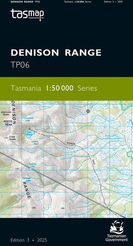 Denison Range 1:50,000 Topographic Map – Tasmania