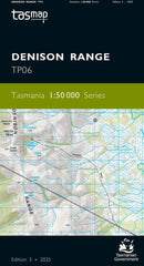 Denison Range 1:50,000 Topographic Map – Tasmania