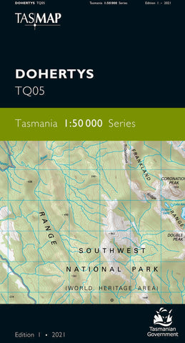 Dohertys 1:50,000 Topographic Map – Tasmania