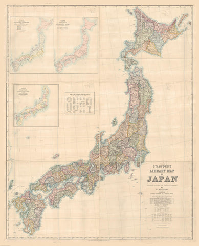 Stanford's Map of Japan (1879) — vintage historical map reproduction