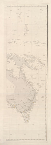 Eastern Australia with Tasmania, New Guinea & the Western Pacific (c. 1840s–1860s) wall map | Mapworld