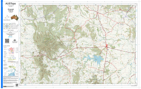 Emerald F5515 AUSTopo 1:250,000 Map