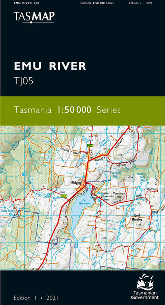 Emu River 1:50,000 Topographic Map – Tasmania