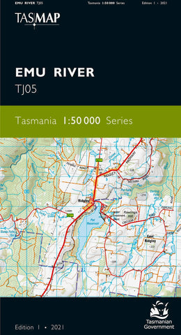 Emu River 1:50,000 Topographic Map – Tasmania