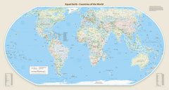 World Equal Earth Wall Map — Africa-Centred