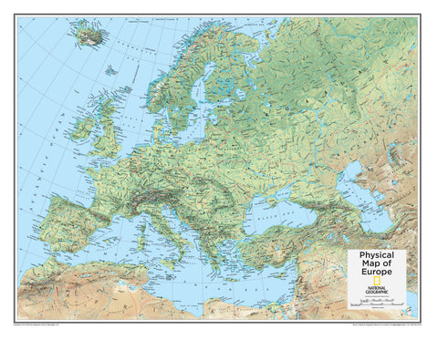 Europe Physical Wall Map – National Geographic | Mapworld