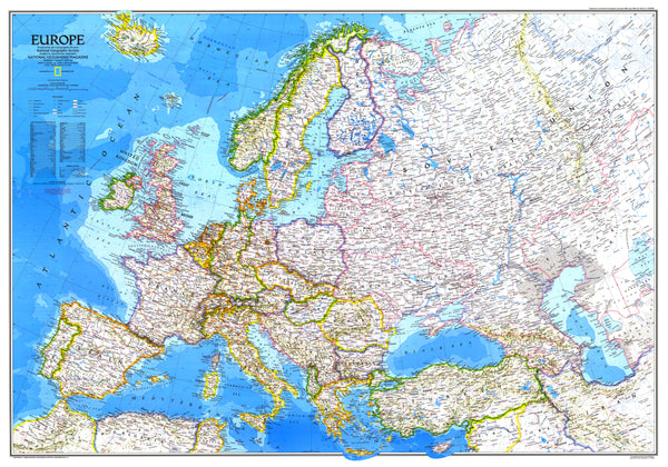 Europe Wall Map - Published 1983 by National Geographic
