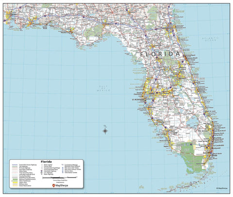 Florida State Wall Map