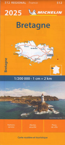 France Brittany 512 Michelin Map