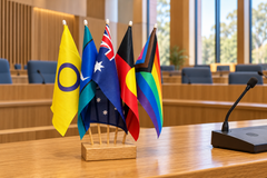 Australian / Aboriginal / TSI / Progress Pride & Intersex Desk Flag Set