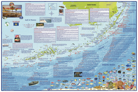 Florida Keys Dive Site Wall Map by Franko — wall map