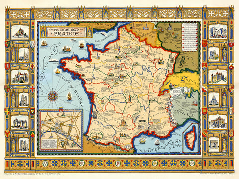France Pictorial Wall Map