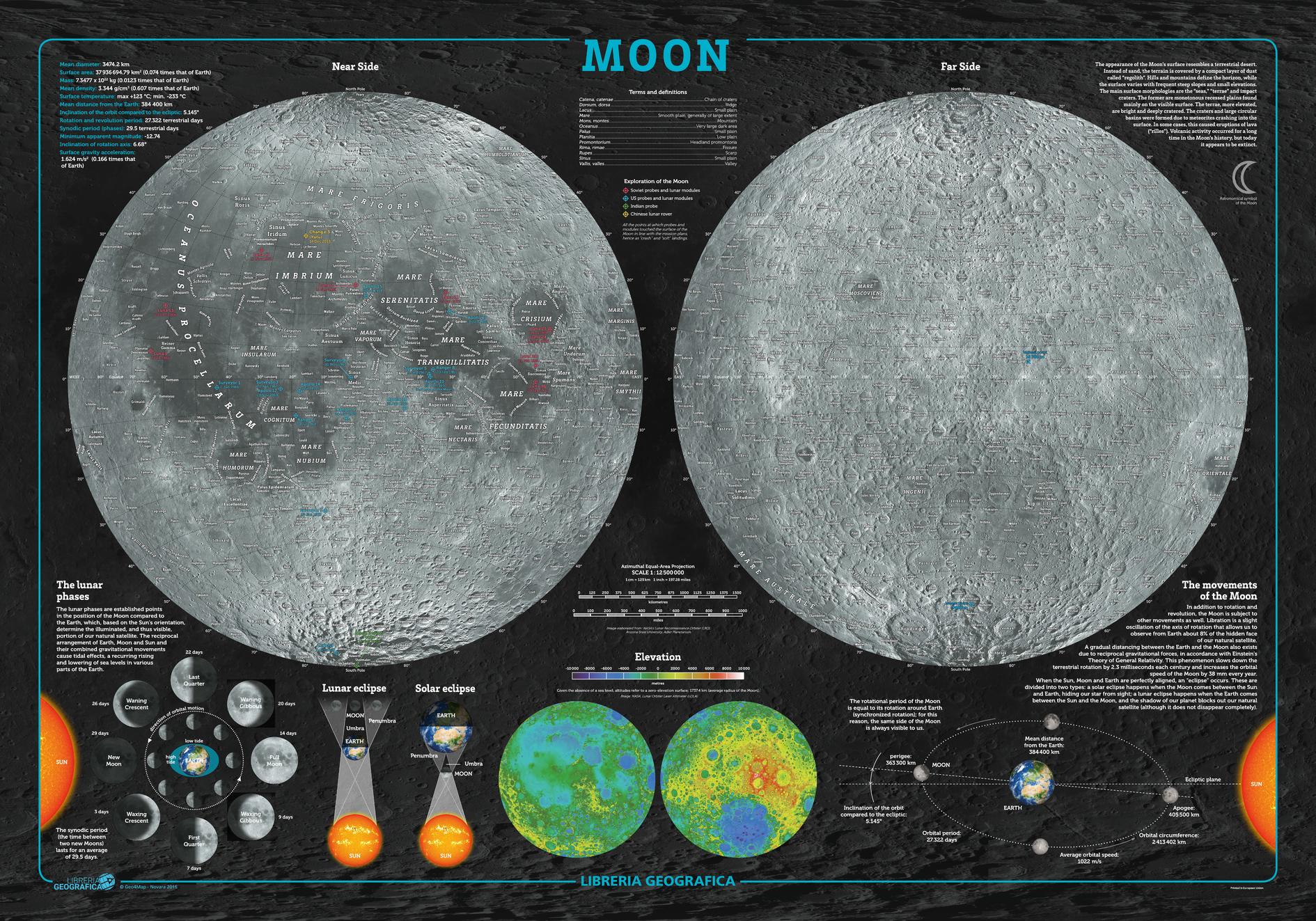 The Moon by Geo4Map Wall Map | Mapworld