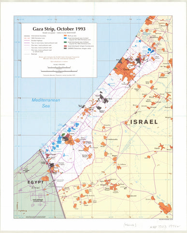 Gaza Strip Wall Map – CIA, 1993