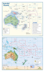 Australia and Oceania Political & Physical Continent Map