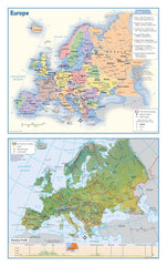 Europe Political & Physical Continent Map — map
