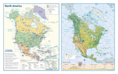North America Political & Physical Continent Map — map