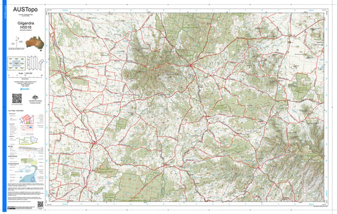 Gilgandra H5516 AUSTopo 1:250,000 Map