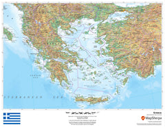 Greece Wall Map 1118 x 864mm