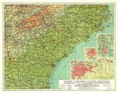 North Carolina, South Carolina, Georgia and Eastern Tennessee - Published 1926 by National Geographic — historic National ...