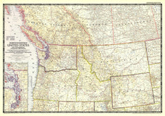 Northwestern United States and Canadian Provinces - Published 1950 by National Geographic — historic National Geographic m...