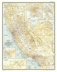 California - Published 1954 by National Geographic — historic National Geographic map print