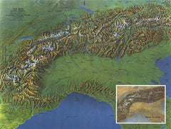 Alps, Europes Backbone - Published 1965 by National Geographic — historic National Geographic map print