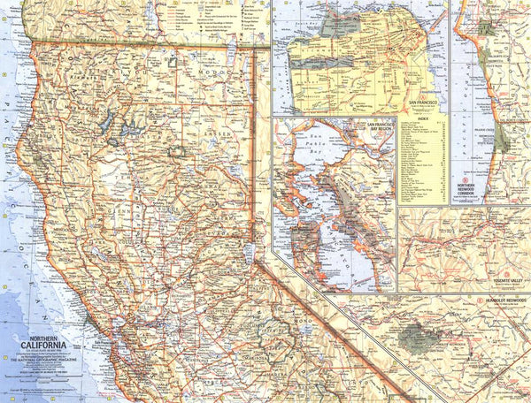 Northern California - Published 1966 wall map – National Geographic | Mapworld
