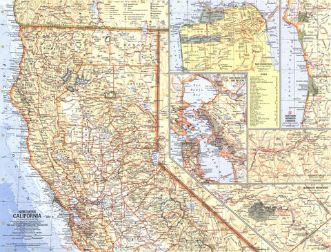 Northern California - Published 1966 wall map – National Geographic | Mapworld