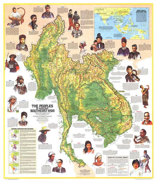 Mainland Southeast Asia - Published 1971 by National Geographic — historic National Geographic map print