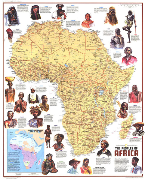 Peoples of Africa - Published 1971 wall map – National Geographic | Mapworld