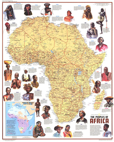 Peoples of Africa - Published 1971 wall map – National Geographic | Mapworld