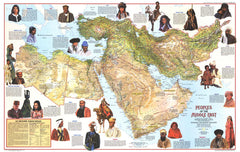 Peoples of the Middle East - Published 1972 by National Geographic — historic National Geographic map print