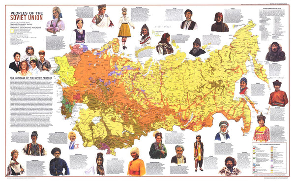 Peoples of the Soviet Union - Published 1976 by National Geographic — historic National Geographic map print