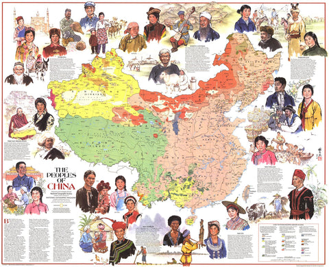 Peoples of China - Published 1980 wall map – National Geographic | Mapworld