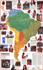 Indians of South America - Published 1982 wall map – National Geographic | Mapworld
