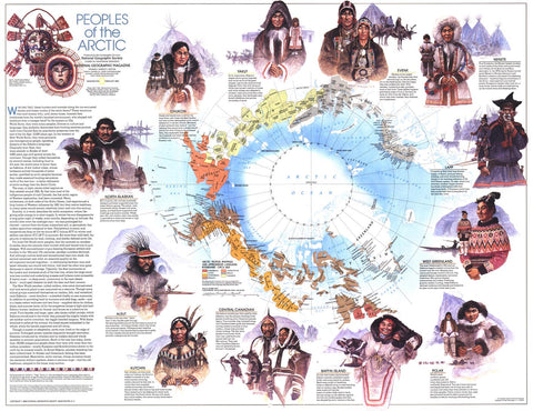 Peoples of the Arctic - Published 1983 by National Geographic — historic National Geographic map print