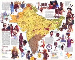 Peoples of South Asia - Published 1984 by National Geographic — historic National Geographic map print