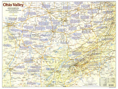 Ohio Valley - Published 1985 wall map – National Geographic | Mapworld