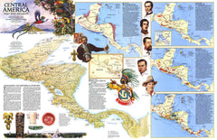 Central America Past and Present - Published 1986 by National Geographic — historic National Geographic map print