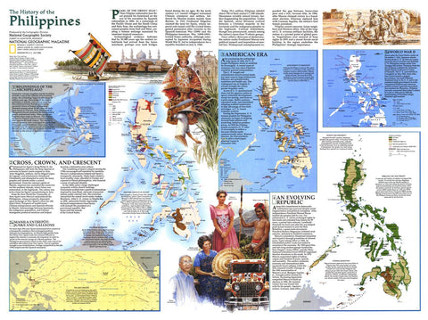 History of the Philippines - Published 1986 by National Geographic — historic National Geographic map print