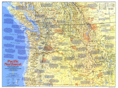 Pacific Northwest Side 1 - Published 1986 wall map – National Geographic | Mapworld