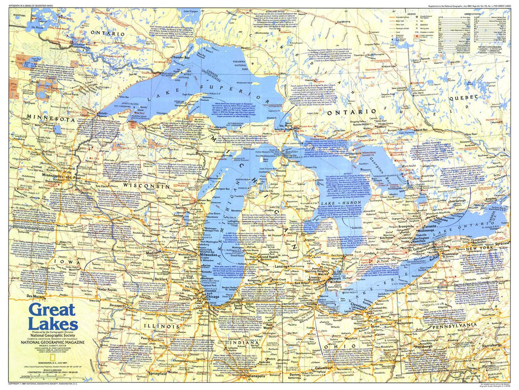 Great Lakes Map Side 1 – National Geographic | Mapworld